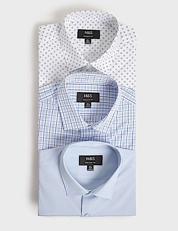 3pk Spread Collar Full Sleeves Shirt