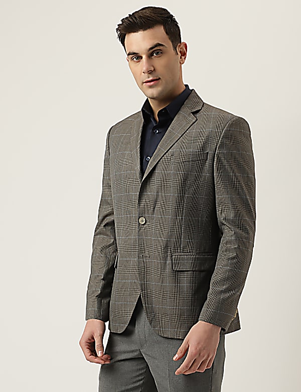 Regular Fit Plaid Check Blazer
