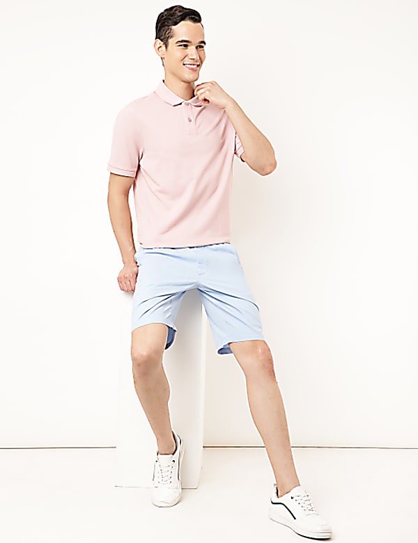 Cotton Mix Plain Regular Fit Shorts