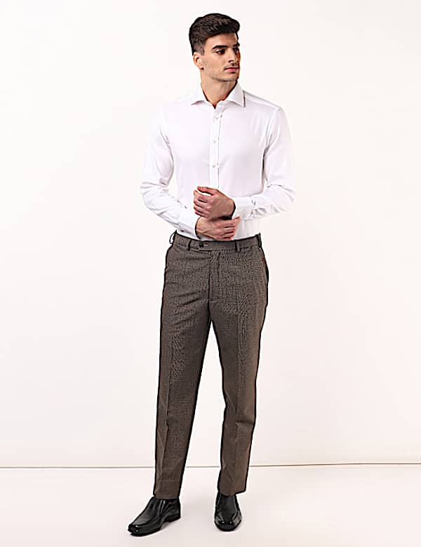 Polyester Viscose Solid Regular Fit Trouser