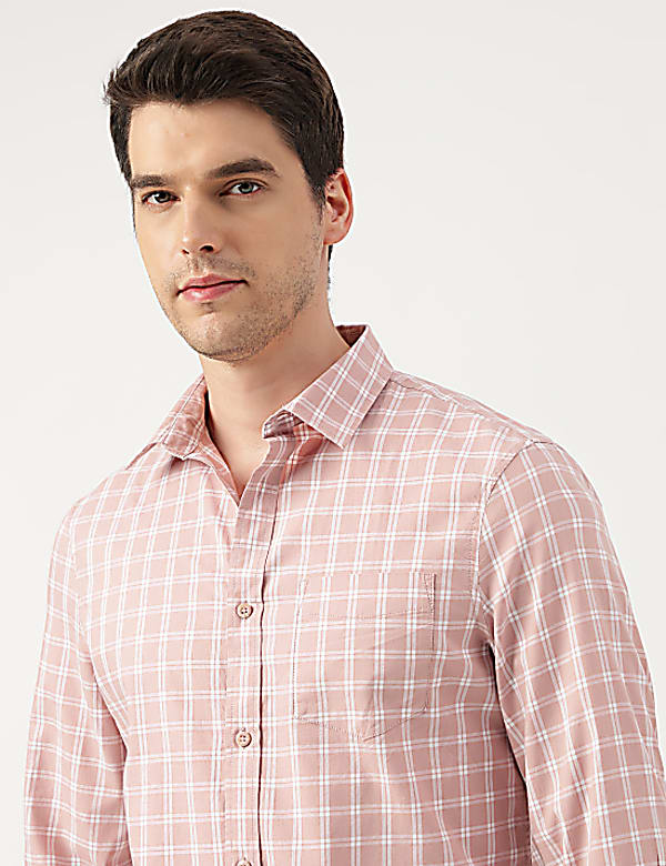 Pure Cotton Spread Collar Shirt