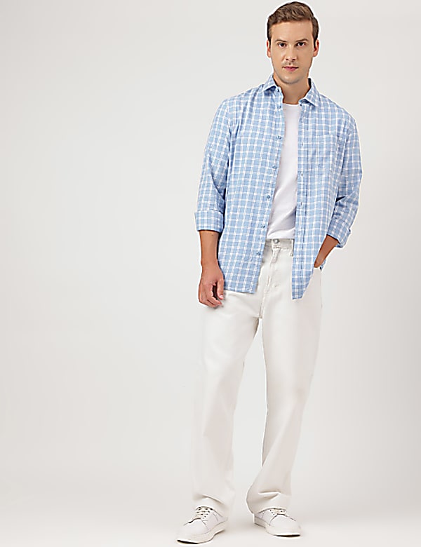 Pure Cotton Spread Collar Shirt