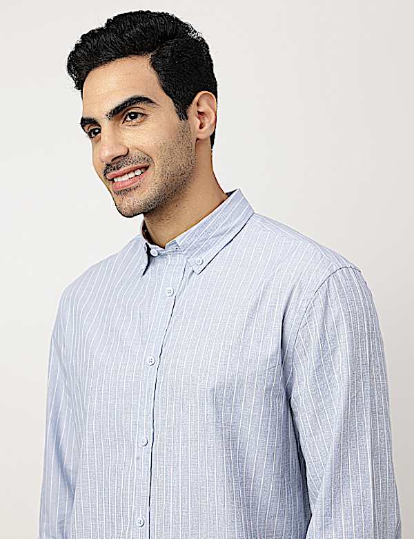 Pure Cotton Button-down Collar Shirt