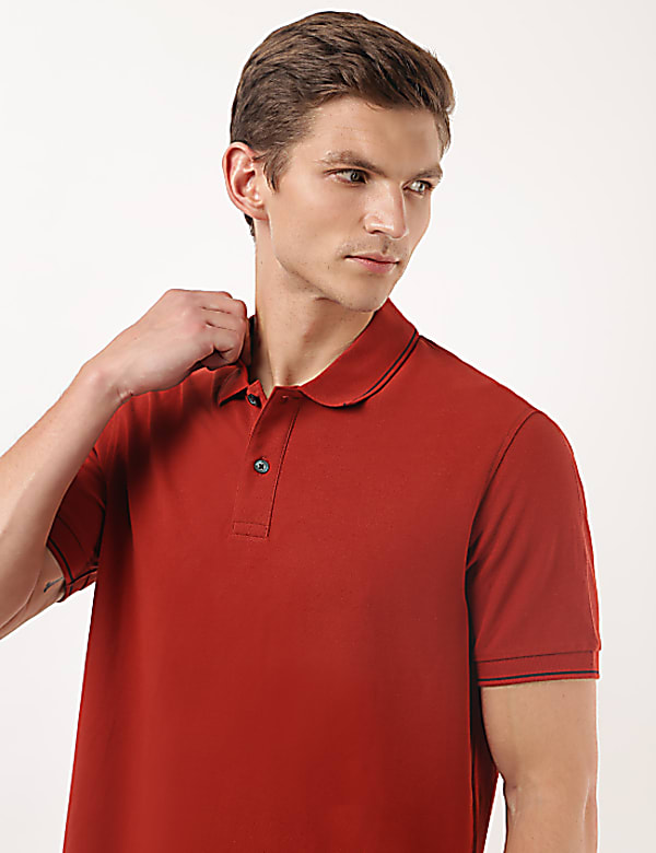 Pure Cotton Plain Polo Collar Polo Tshirt