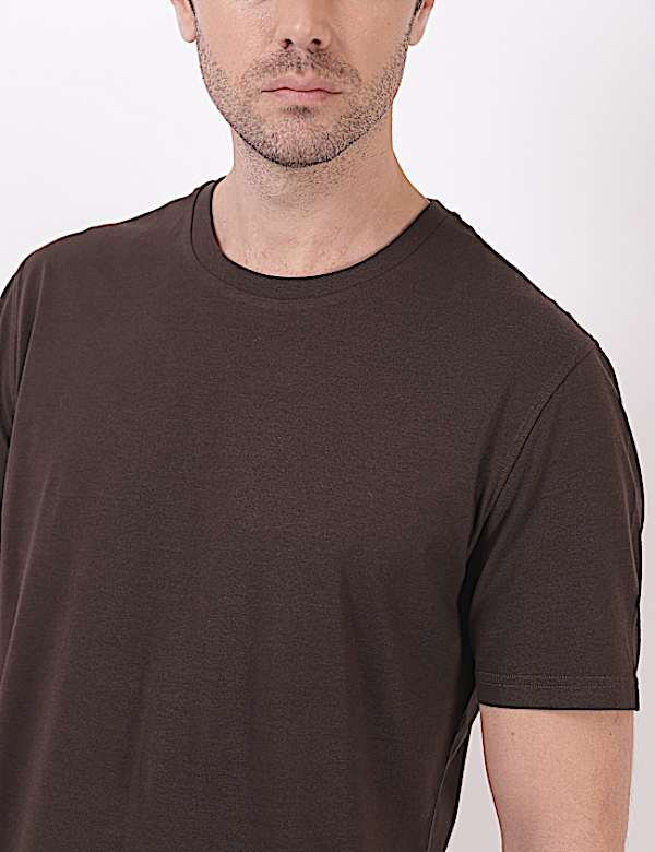 Pure Cotton Plain Round Neck T-Shirt