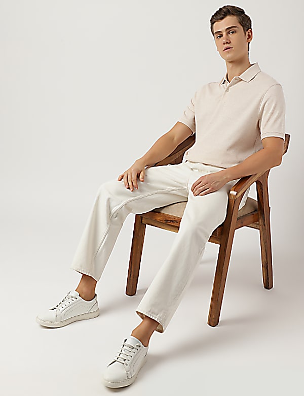 Pure Cotton Collared Solid Polo T-Shirt