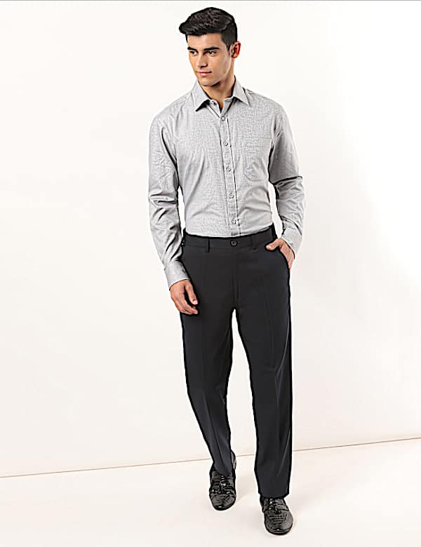 Polyester Mix Plain Regular Fit Trouser