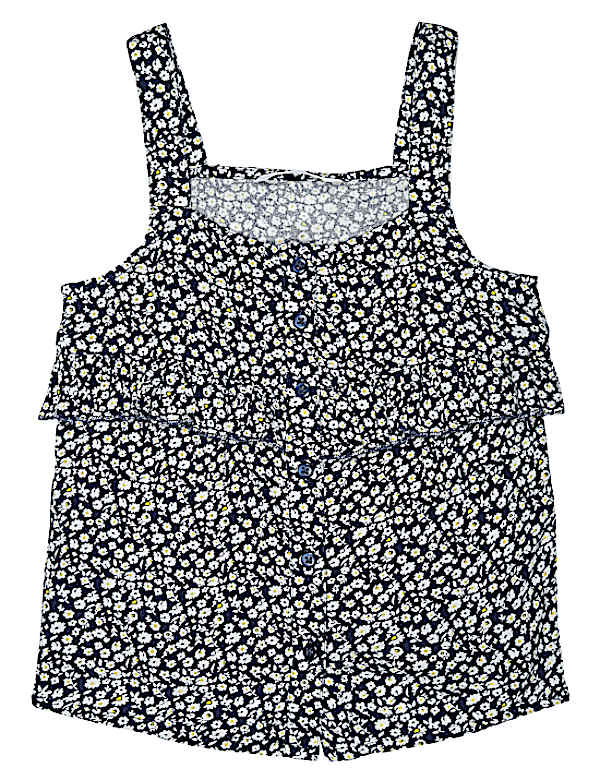Pure Viscose Floral Shoulder Strap Top