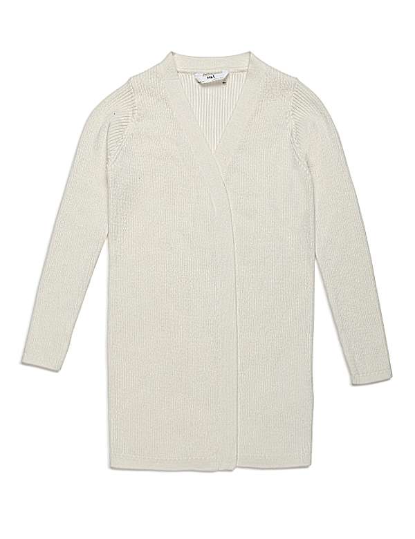 Pure Cotton Plain Shawl Neck Cardigan