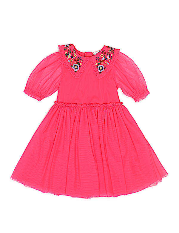 Embroidered Collar Dress
