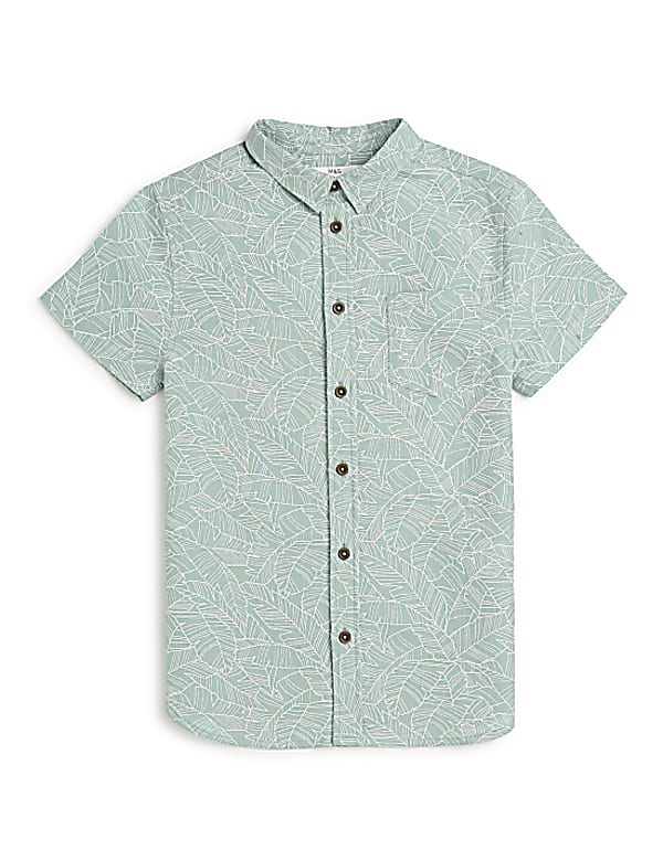 Linen Rich Tropical Print Shirt