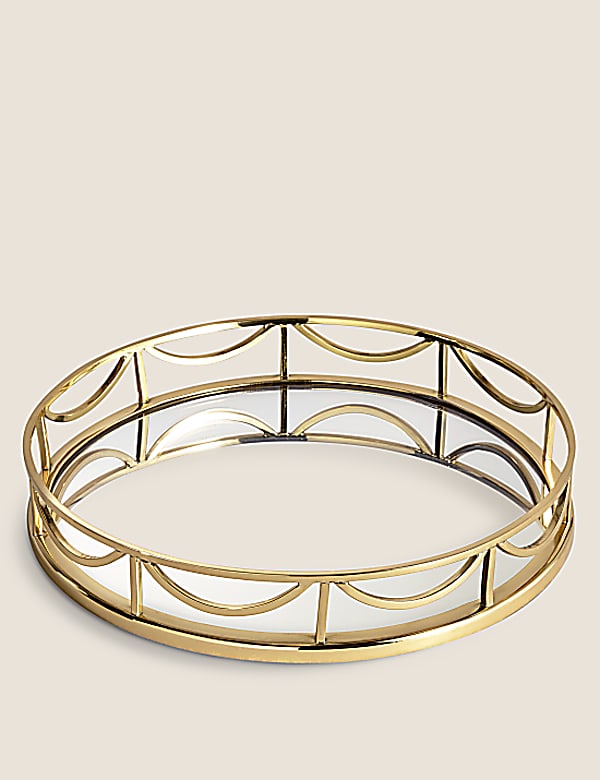 Deco Mirrored Round Tray