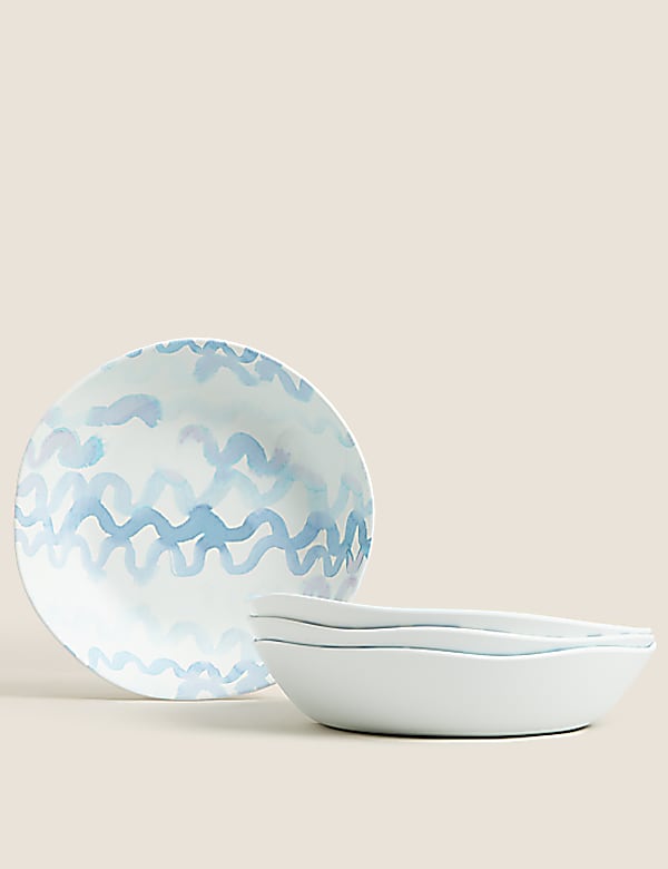 Set of 4 Nautical Picnic Pasta Bowls