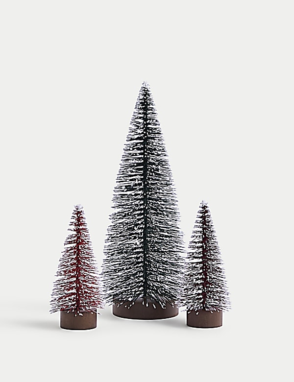 3pk Bristle Tree Decorations