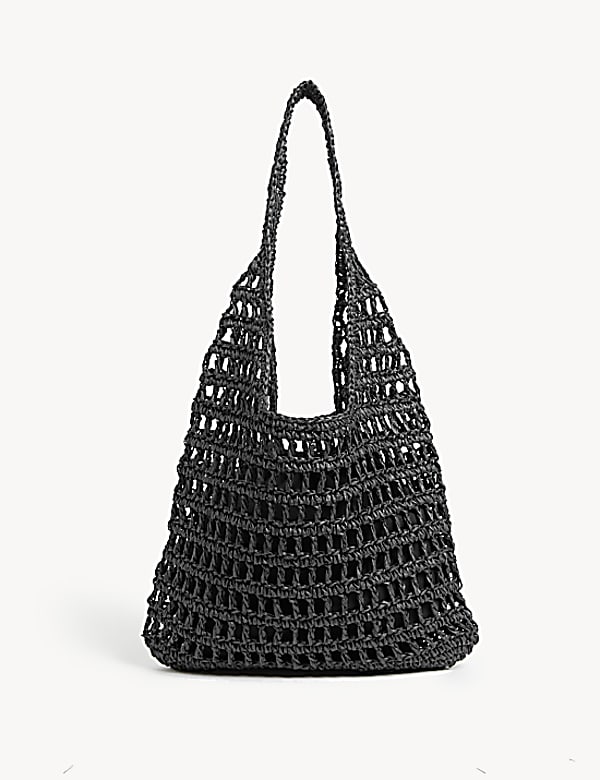 Straw Drawstring Tote Bag