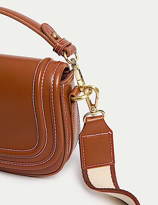 Faux Leather Saddle Bag