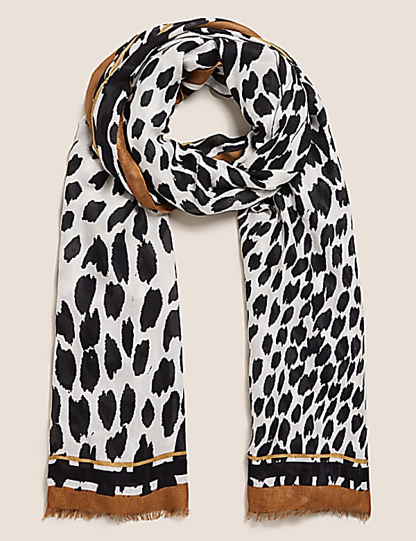 Animal Print Scarf with Modal