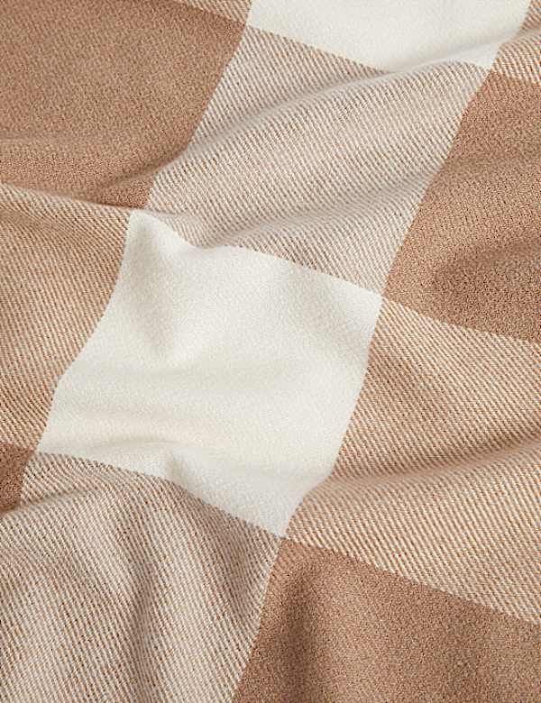 Checked Tassel Scarf
