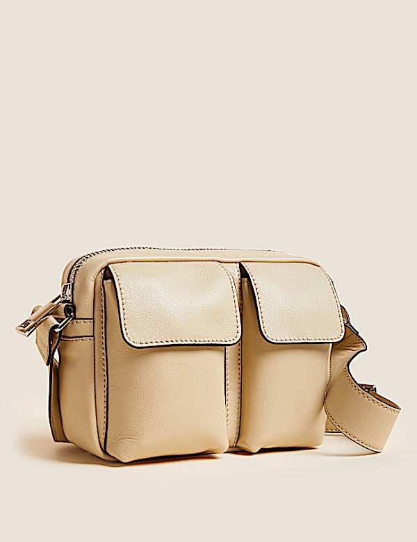Leather Multi Pocket Cross Body Bag