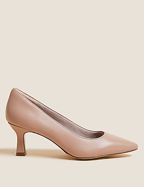 Buy Wide Fit Leather Kitten Heels at Marks Spencer
