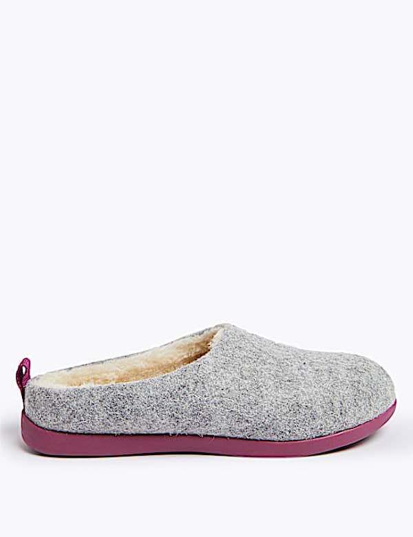 Felt Mule Slippers with Secret Support