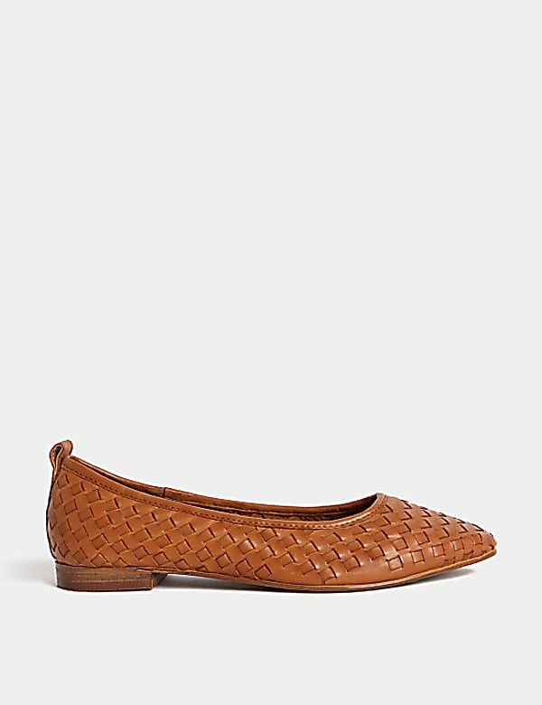 Leather Flat Ballet Pumps