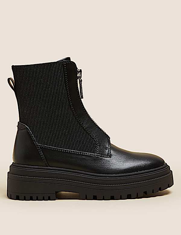 Chunky Chelsea Flatform Ankle Boots