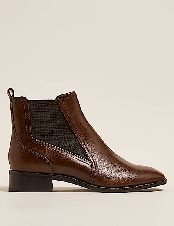 Wide Fit Leather Chelsea Ankle Boots