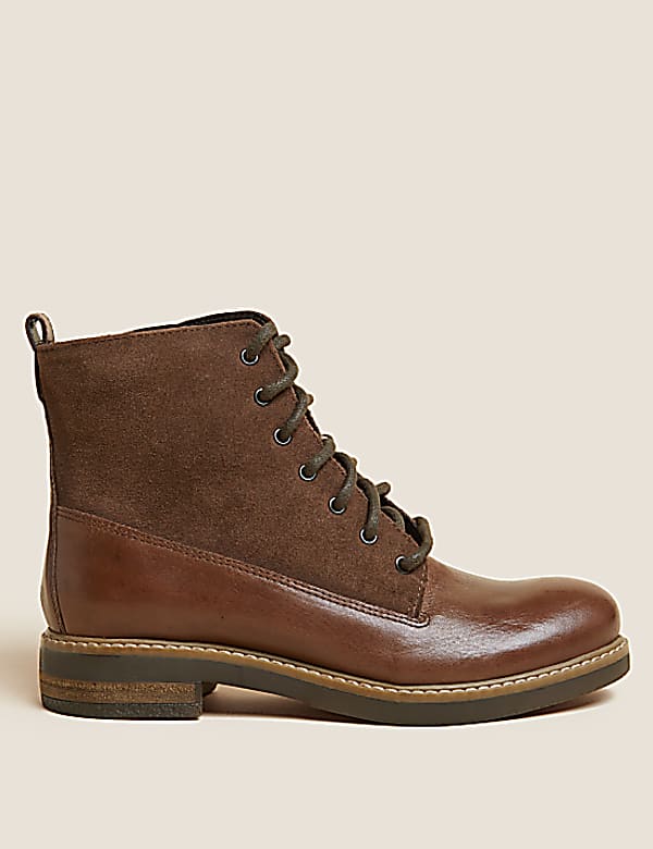Leather Lace-up Ankle Boots