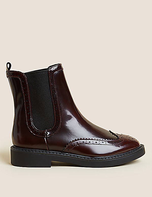 Leather Chelsea Flat Ankle Boots