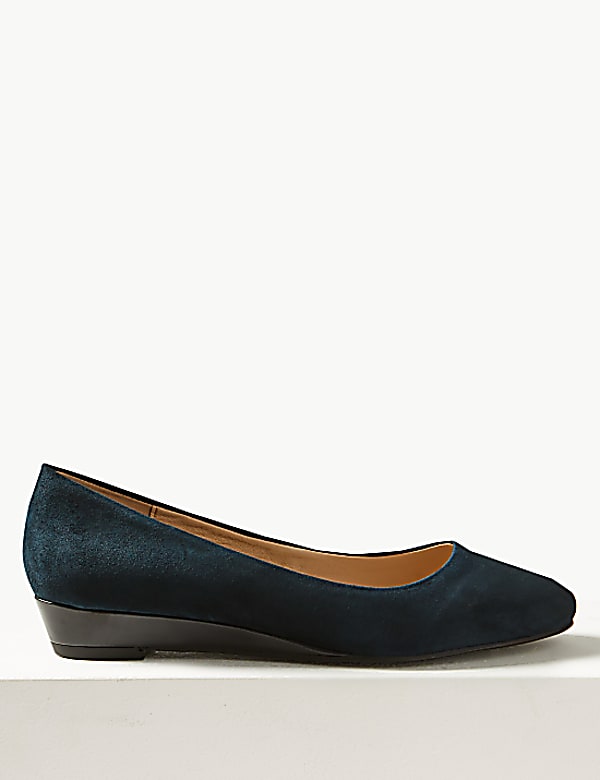 Buy Suede Stain Resistant Wedge Court Shoes at Marks Spencer