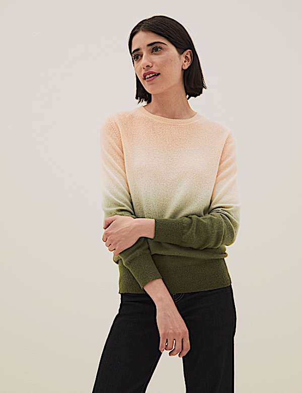 Pure Cashmere Ombre Crew Neck Jumper