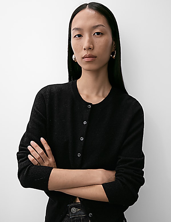 Pure Cashmere Crew Neck Cardigan
