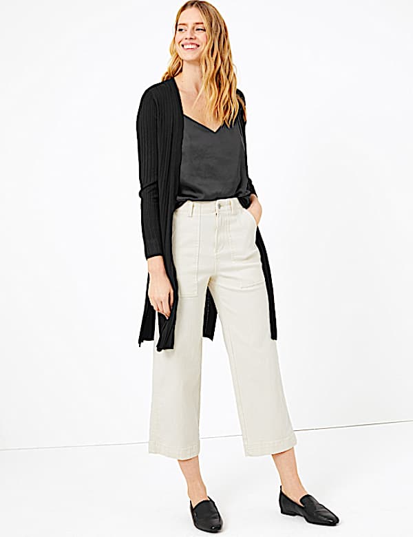 Ribbed Longline Cardigan