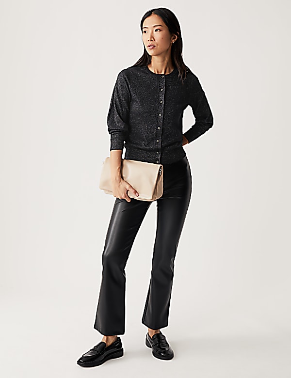 Sparkly Crew Neck Button Through Cardigan