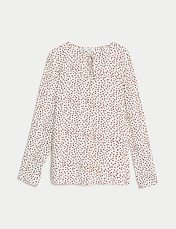 Printed Tie Neck Blouse