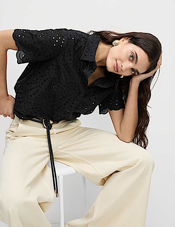 Pure Cotton Broderie Shirt