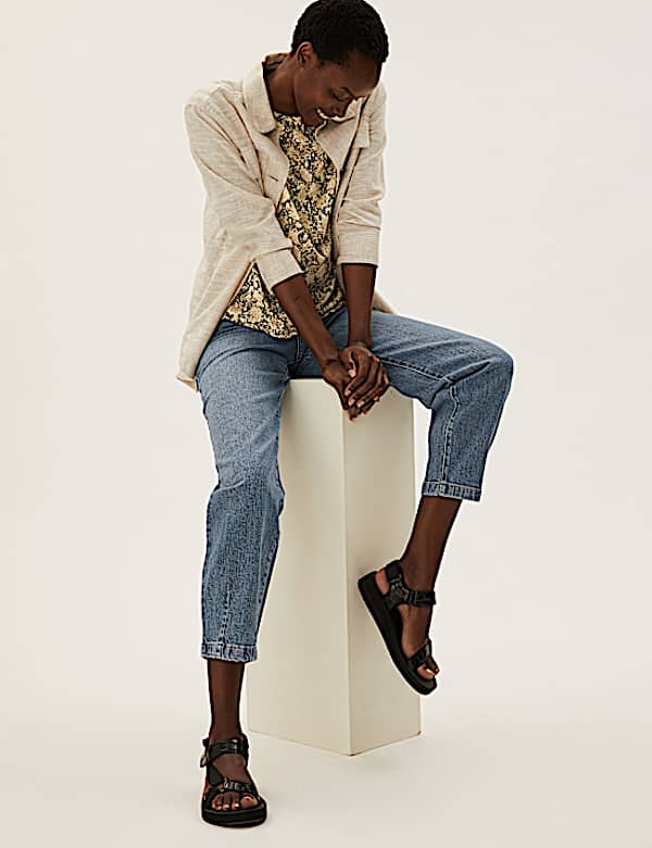Animal Print Crew Neck Relaxed T-Shirt