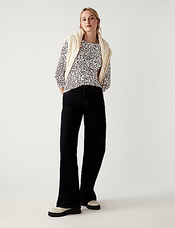 Cotton Rich Printed Slim Fit Top