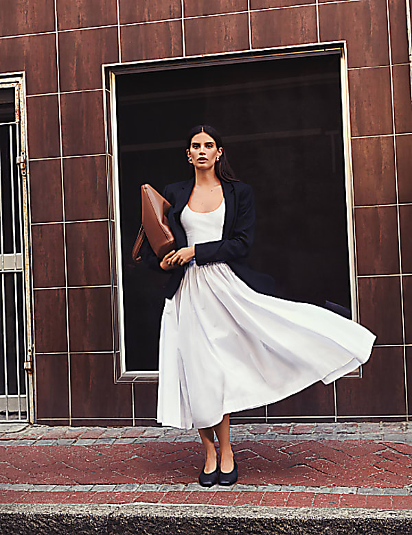 Pure Cotton Midi Cami Shift Dress