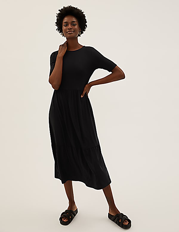 Jersey short sleeve dress clearance