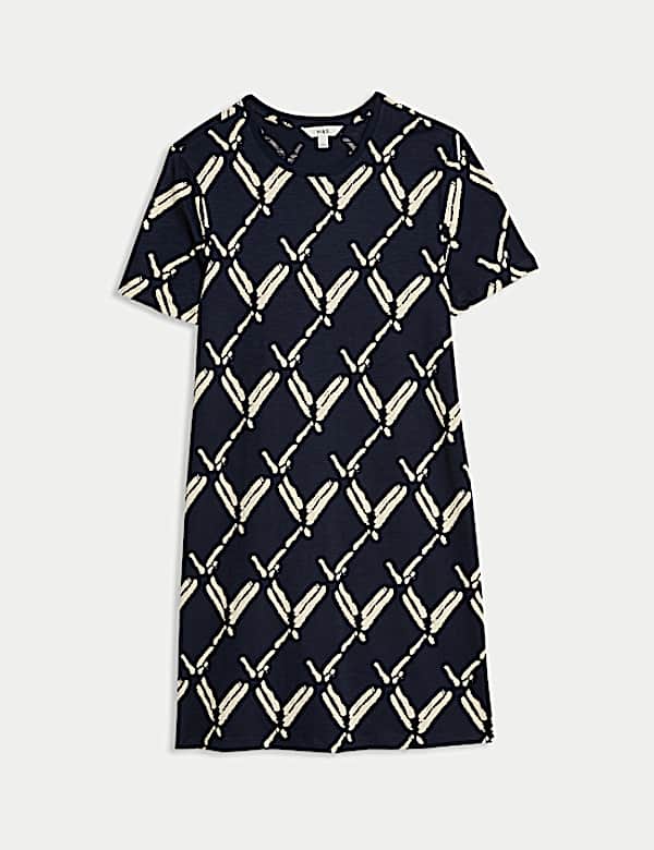 Pure Cotton Printed Mini T-Shirt Dress