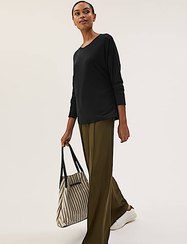 Modal Rich Round Neck Regular Fit Top