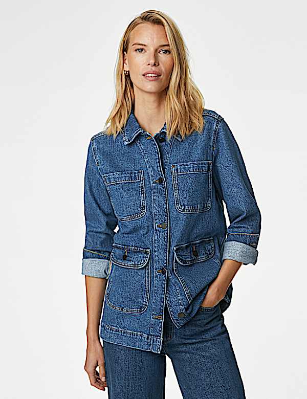 Cotton Rich Denim Utility Jacket