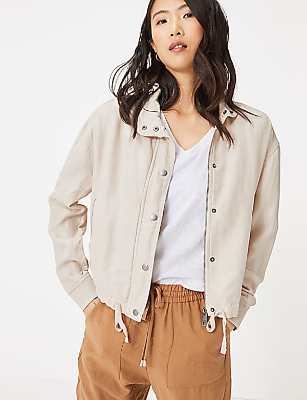 Tencel™ High Neck Bomber Jacket