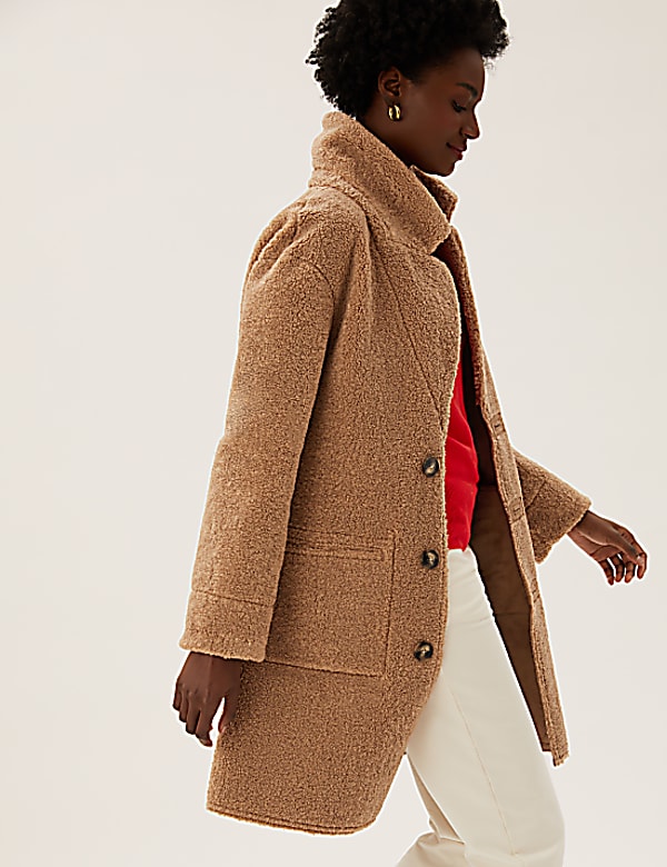 Marks and spencer faux shearling coat shop