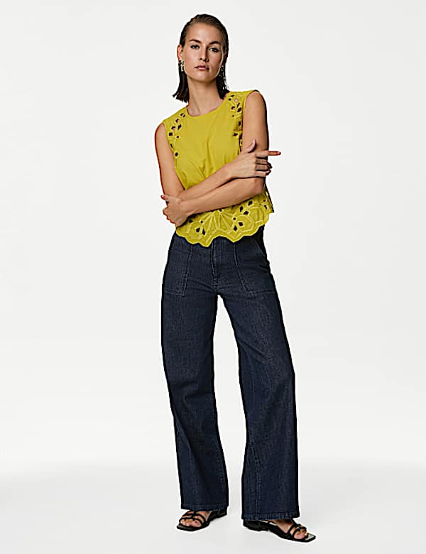 Pure Cotton Embroidered Top
