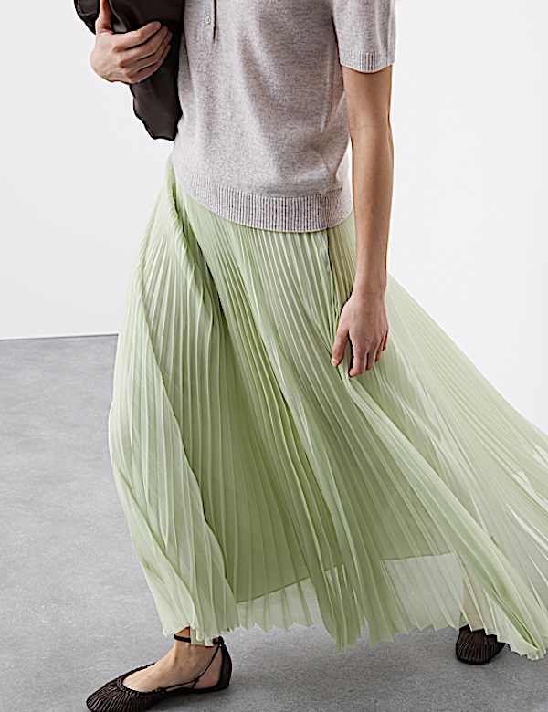 Pleated Maxi Skirt