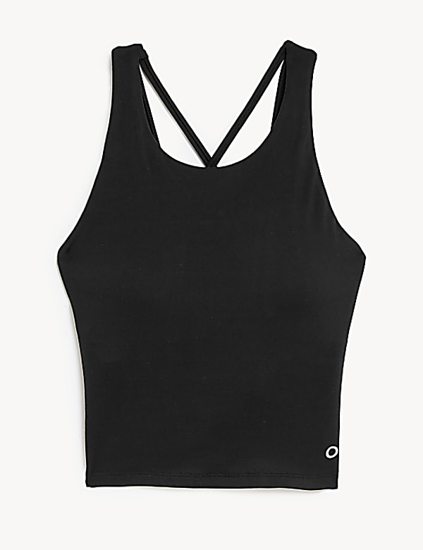 High Neck Padded Yoga Crop Vest Top