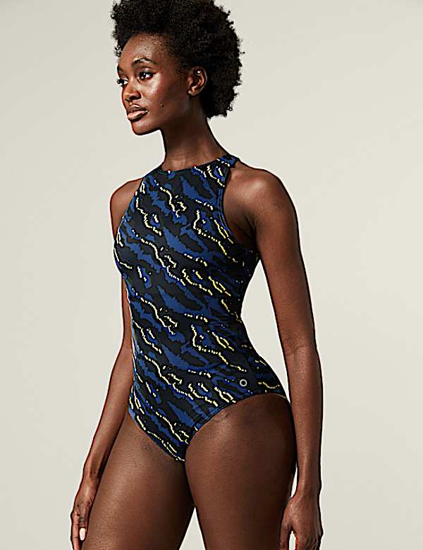 Printed Halterneck Swimsuit